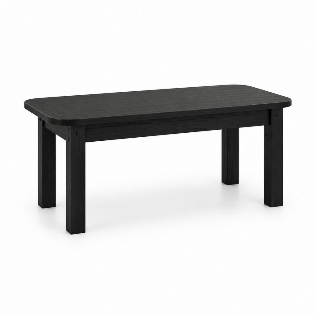 Tavolino da caffè rettangolare nero in MDF 100 x 50 x 45 cm